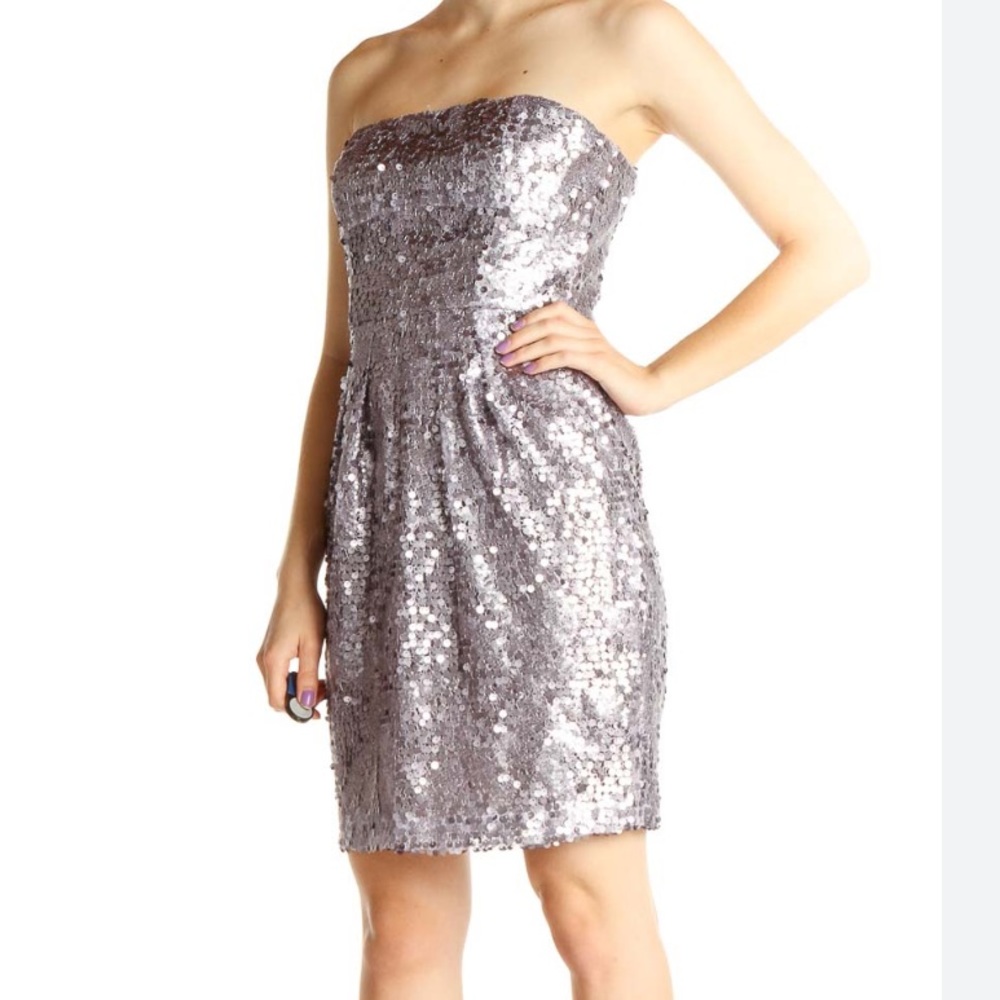 BCBG MaxAzria Carole Lilac Mist strapless sequin cocktail party dress size 6